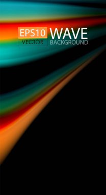 Dalga satırları sıvı gökkuşağı tarzı renk çizgili siyah arka plan üzerine soyut. Sunum, app duvar kağıdı, başlık sayfası veya poster için sanatsal illüstrasyon