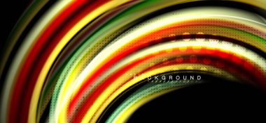 Siyah arka plan üzerinde renkli dalga satırları