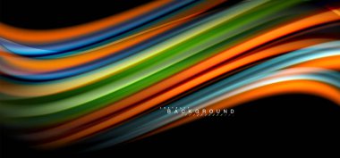 Siyah arka plan üzerinde renkli dalga satırları