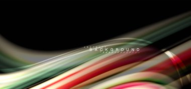 Siyah arka plan üzerinde renkli dalga satırları