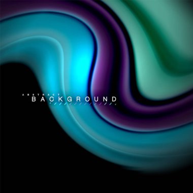 Sıvı karıştırma renkler dalga arka plan tasarlamak vektör. Renkli örgü dalgalar