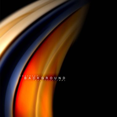 Sıvı karıştırma renkler dalga arka plan tasarlamak vektör. Renkli örgü dalgalar. Vektör çizim