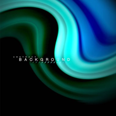 Sıvı karıştırma renkler dalga arka plan tasarlamak vektör. Renkli örgü dalgalar