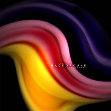 Sıvı karıştırma renkler dalga arka plan tasarlamak vektör. Renkli örgü dalgalar