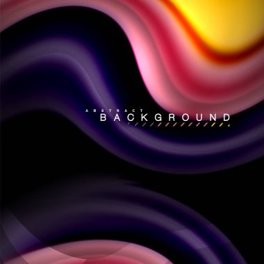 Sıvı karıştırma renkler dalga arka plan tasarlamak vektör. Renkli örgü dalgalar