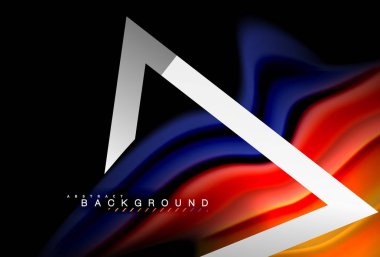 Gökkuşağı sıvı geometrik şekil dalga ve metalik renkler