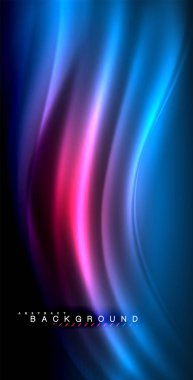 Neon parlayan dalga, sihirli enerji ve ışık arka plan