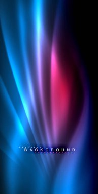 Neon parlayan dalga, sihirli enerji ve ışık arka plan