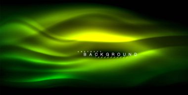 Neon parlayan dalga, sihirli enerji ve ışık arka plan