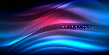 Neon parlayan dalga, sihirli enerji ve ışık arka plan