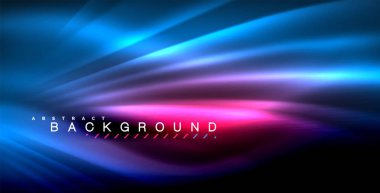 Neon parlayan dalga, sihirli enerji ve ışık arka plan