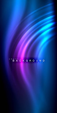 Neon parlayan dalga, sihirli enerji ve ışık arka plan