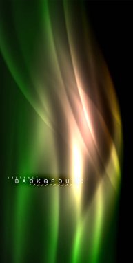 Neon parlayan dalga, sihirli enerji ve ışık arka plan