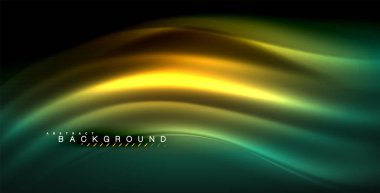 Neon parlayan dalga, sihirli enerji ve ışık arka plan