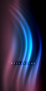 Neon parlayan dalga, sihirli enerji ve ışık arka plan