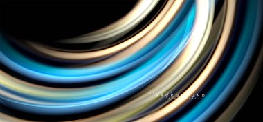 Siyah arka plan üzerinde renkli dalga satırları