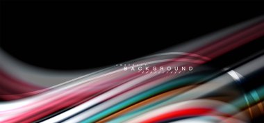 Siyah arka plan üzerinde renkli dalga satırları