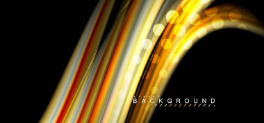 Siyah arka plan üzerinde renkli dalga satırları