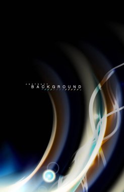 Siyah, sıvı üzerinde renk parlak ışık efektleri çok renkli dalgalı şekil stil