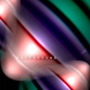 Sıvı karıştırma renkler dalga arka plan tasarlamak vektör. Renkli örgü dalgalar