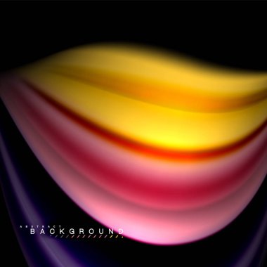 Sıvı karıştırma renkler dalga arka plan tasarlamak vektör. Renkli örgü dalgalar