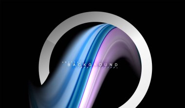 Gökkuşağı sıvı geometrik şekil dalga ve metalik renkler