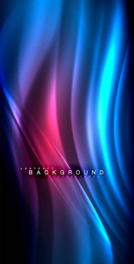 Neon parlayan dalga, sihirli enerji ve ışık arka plan