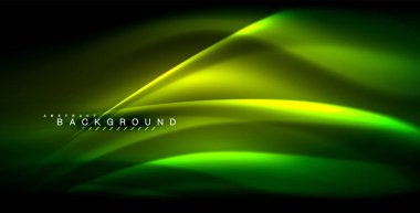 Neon parlayan dalga, sihirli enerji ve ışık arka plan