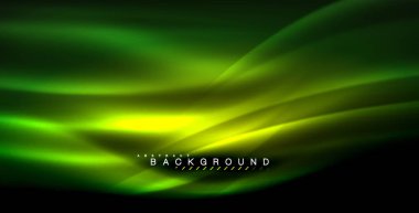 Neon parlayan dalga, sihirli enerji ve ışık arka plan