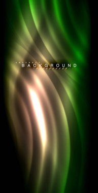 Neon parlayan dalga, sihirli enerji ve ışık arka plan