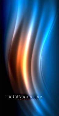 Neon parlayan dalga, sihirli enerji ve ışık arka plan