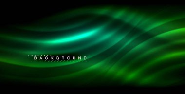 Neon parlayan dalga, sihirli enerji ve ışık arka plan