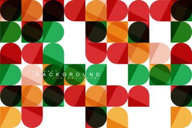 Mozaik arka plan üzerinde beyaz kare geometrik şekiller Döşe