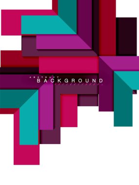 Çok renkli soyut geometrik şekiller, geometri arka plan web afiş için