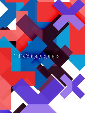 Çok renkli soyut geometrik şekiller, geometri arka plan web afiş için