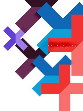 Çok renkli soyut geometrik şekiller, geometri arka plan web afiş için