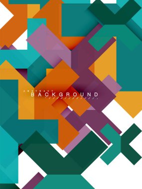 Çok renkli soyut geometrik şekiller, geometri arka plan web afiş için