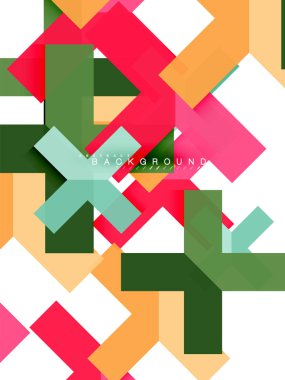Çok renkli soyut geometrik şekiller, geometri arka plan web afiş için