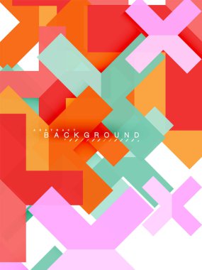 Çok renkli soyut geometrik şekiller, geometri arka plan web afiş için