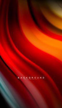 Dalga satırları sıvı gökkuşağı tarzı renk çizgili siyah arka plan üzerine soyut. Sunum, app duvar kağıdı, başlık sayfası veya poster için sanatsal illüstrasyon vektör