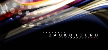 Siyah arka plan üzerinde renkli dalga satırları