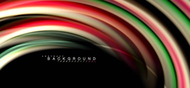 Siyah arka plan üzerinde renkli dalga satırları