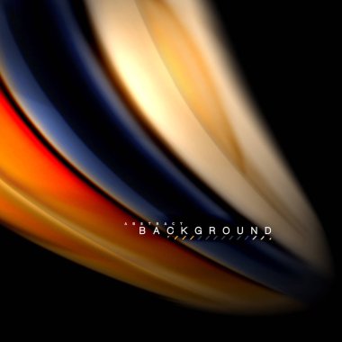 Sıvı karıştırma renkler dalga arka plan tasarlamak vektör. Renkli örgü dalgalar