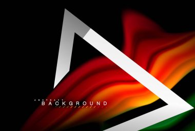 Gökkuşağı sıvı geometrik şekil dalga ve metalik renkler