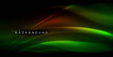 Neon parlayan dalga, sihirli enerji ve ışık arka plan