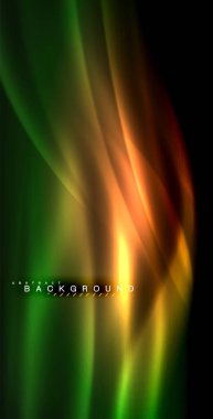 Neon parlayan dalga, sihirli enerji ve ışık arka plan