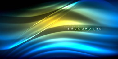 Neon parlayan dalga, sihirli enerji ve ışık arka plan