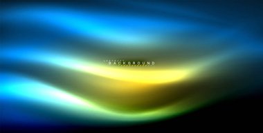 Neon parlayan dalga, sihirli enerji ve ışık arka plan