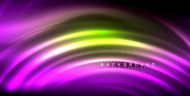 Neon parlayan dalga, sihirli enerji ve ışık arka plan