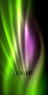 Neon parlayan dalga, sihirli enerji ve ışık arka plan